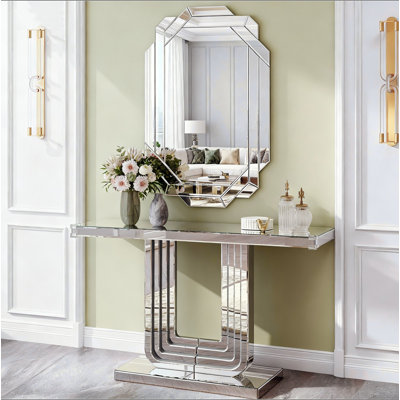 Grand miroir mural pour le décor, miroir horizontal ou vertical à bords biseautés sans cadre, miroir mural pleine longueur pour le salon, la salle de bain, la chambre à coucher, le couloir et la salle à manger (35,8 po x 23,8 po)