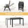 Rectangular 6 - Person Patio Dining Table Set - Extendable Metal Table, 6 Folding Chair (Set of 7)