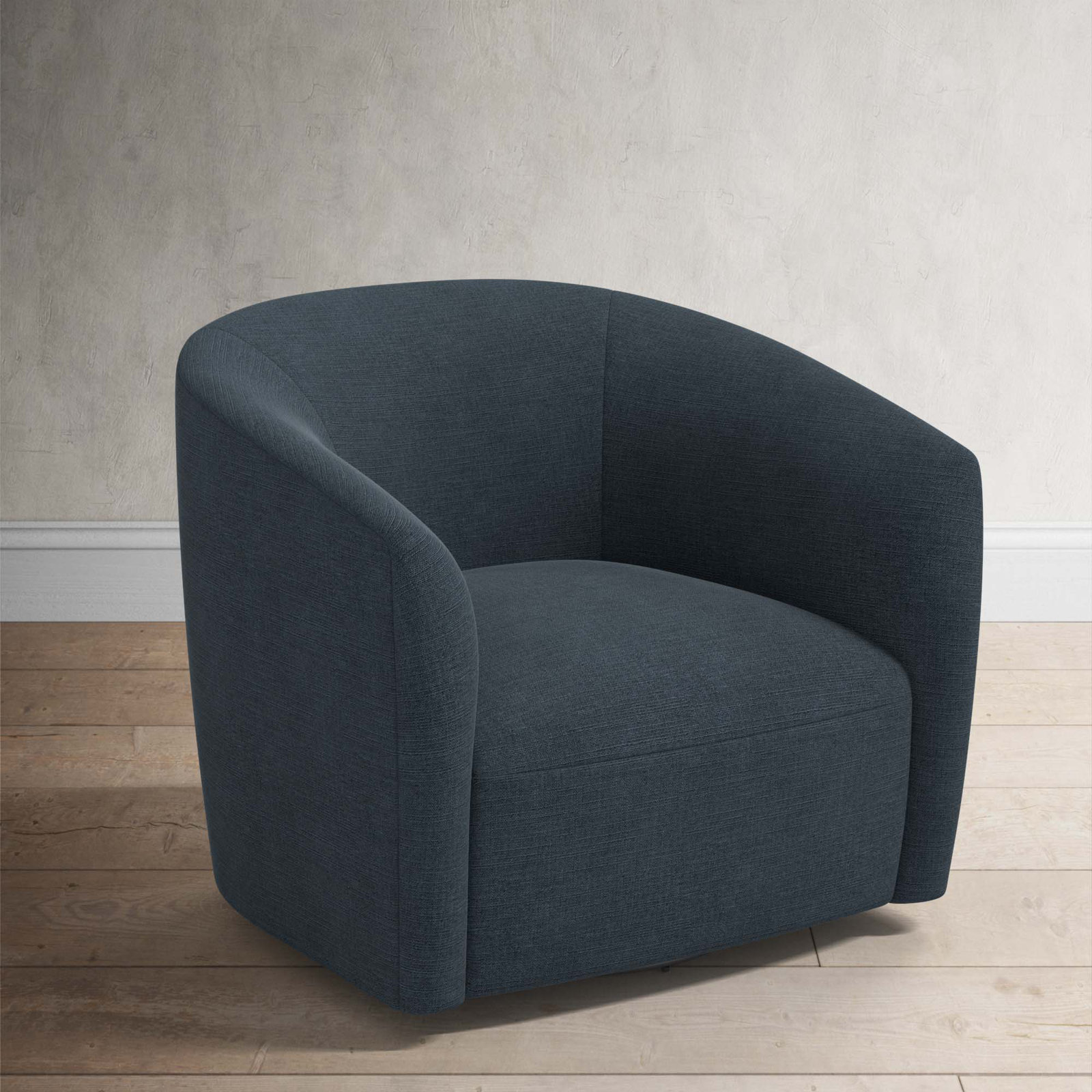 Marita 32" Barrel Chair, Classic Navy Linen