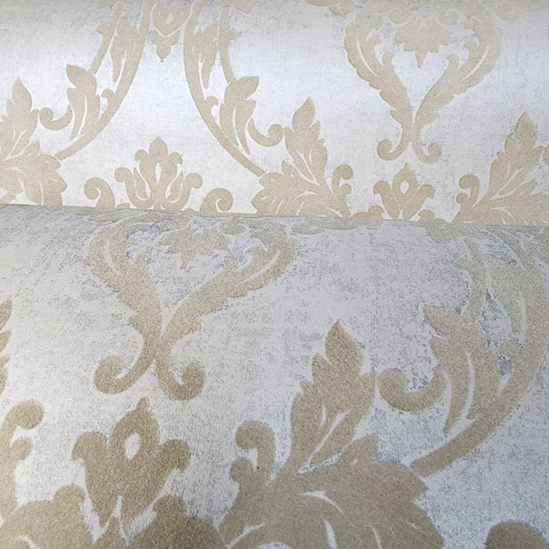Rouleau de velours damassé beige Mezie