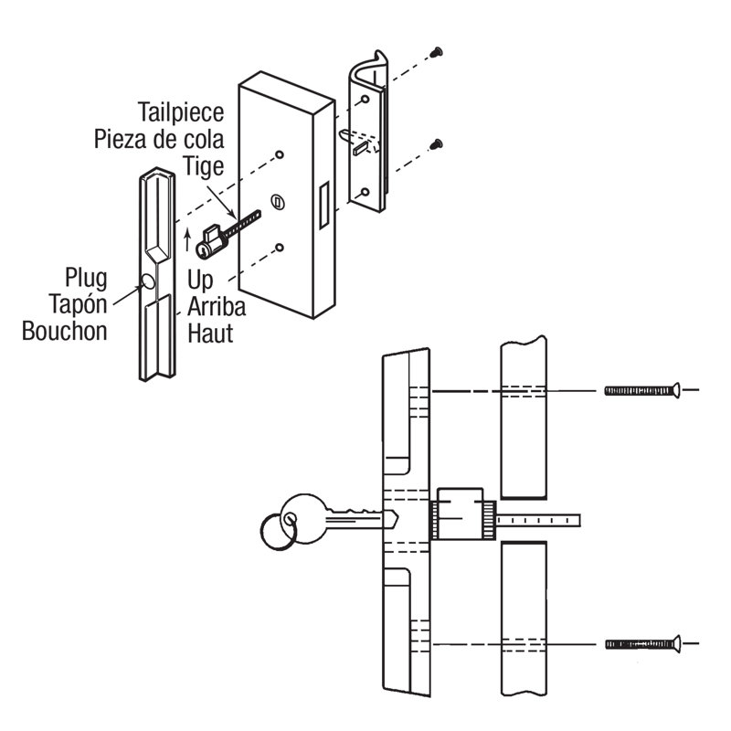 Ensemble de poignées de porte en verre coulé moulé sous pression pour portes coulissantes en verre épais de 1 pouce, finition noire et bois (1 ensemble)
