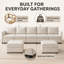 1 ensemble de canapé modulaire en bois avec revêtement en tissu Snowin, couleur blanc pâle, canapé modulaire Cloud MCS-01, pieds de canapé Cloud-137365019-137364998