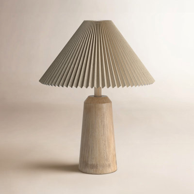 Anirudh 20.5" Rustic Scandinavian Resin/Iron Lighthouse LED Table Lamp with Pleated Shade