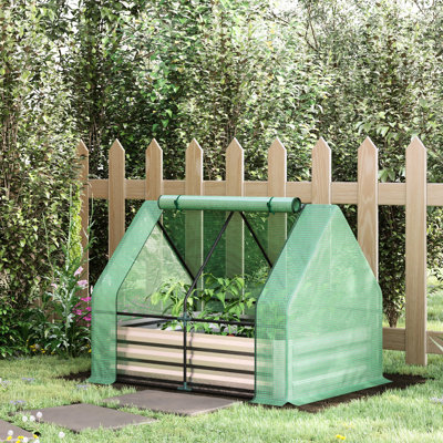 Raised Garden Bed With Greenhouse Cover, 50"X37.5"X37.18", - Help Different Plant Species Flourish Metal & Mini Ideal For Growing Various Plants
