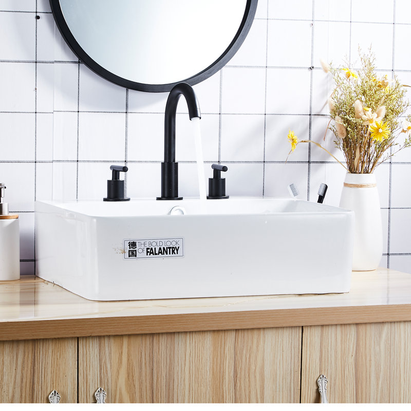 Widespread Bathroom Sink Faucet, Matte Black