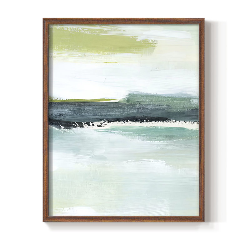 Sea Sea Layers III, reproduction encadrée - bois massif, H 21 po x l 17 po, Noyer