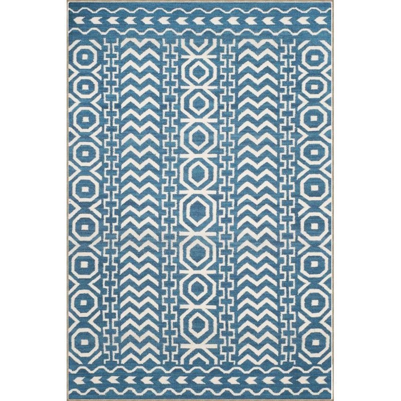 Geometric Woven Base Washable Area Rug, Rectangle 3'11" x 5'11"