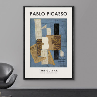 Reproduction d'art classique, "La guitare", reproduction sur toile par Pablo Picasso