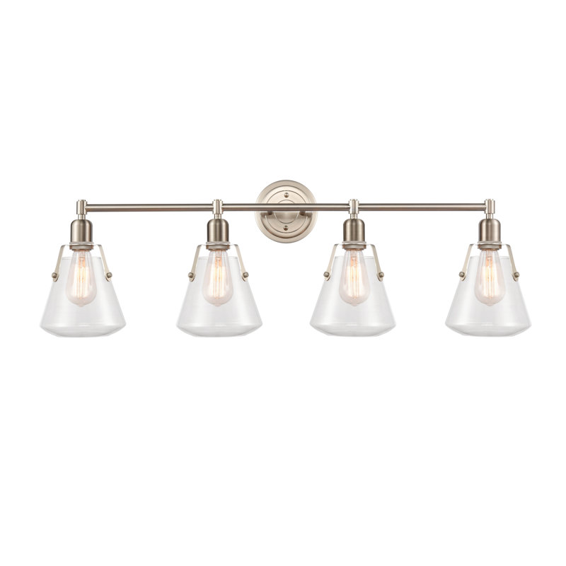 Éclairage à intensité variable pour meuble-lavabo 4 lumières Hassler, Transparent, Ampoule incandescente rétro de 60 watts