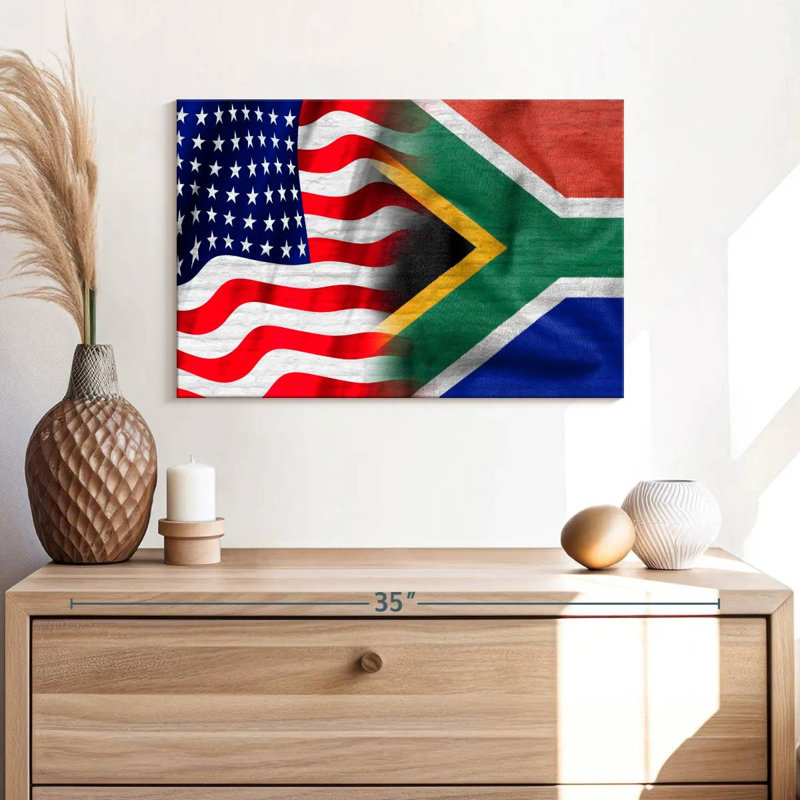 Borges USA And South Africa Flag, 16" H x 24" W