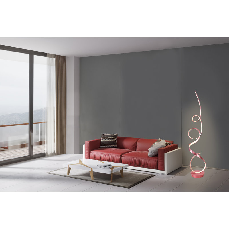  Lampe DEL sur pied 63 po, Cuivre rose