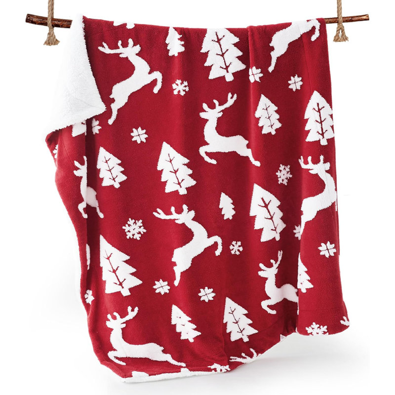 Couverture en sherpa de Noël doux et chaud