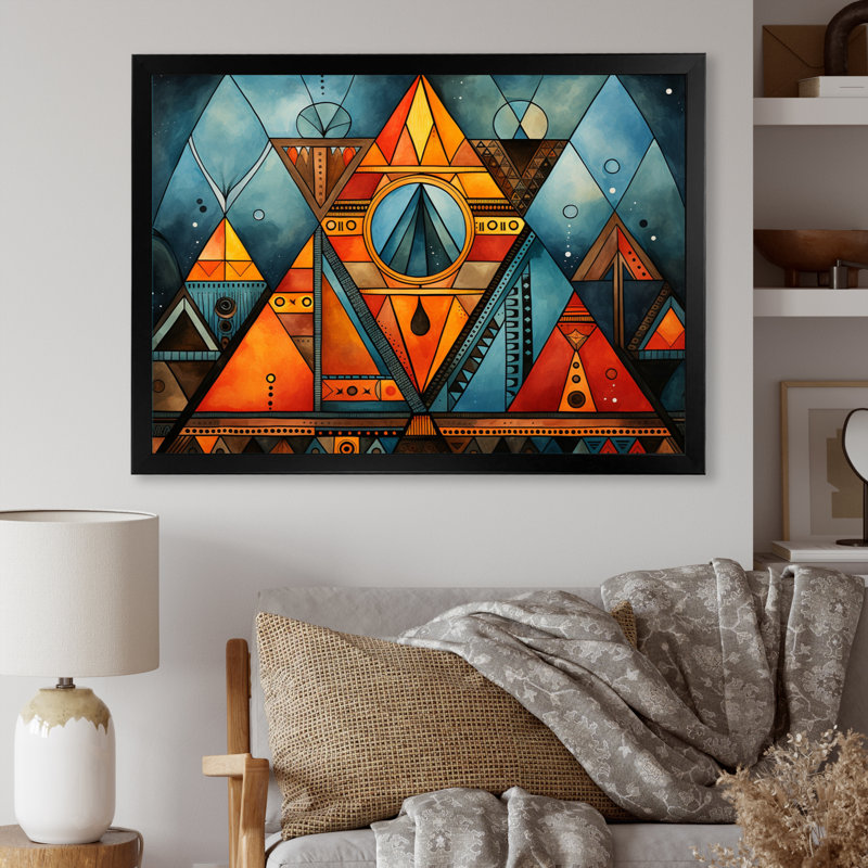 Motif tribal africain I sur toile, Cadre photo noir, H 12 po x l 20 po x P 1 po