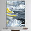 « Jaune, gris et blanc marbre acrylique »-impression sur toile-50574578