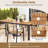  9-Piece Outdoor Patio Furniture w/ Large Wooden Tabletop & Umbrella Hole