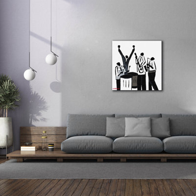  «Noir Notes» par Joachim McMillan, art mural sur toile, 37 po x 37 po