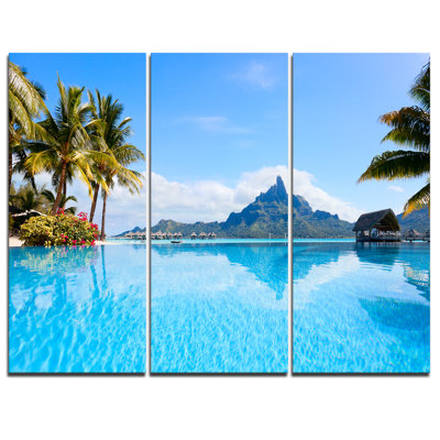Bora bora landscape-ensemble de 3 reproductions d’art sur toiles tendues