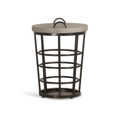 West Haven - Aluminum Side Table w/ Removable Polished Concrete Top