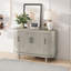 Buffet moderne incurvé moderne, armoire de rangement en bois de 47,2 pouces avec 4 portes et tablettes intérieures réglables pour le salon, la cuisine, la chambre à coucher et le couloir