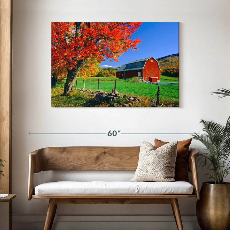 Alvord Sugar Maple Near Red Barn, 30" H x 45" W
