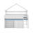 Full Size Loft Bed With Canopy Roof And Storage Cabinet-120473666