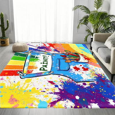 Tapis peint de peinture arc-en-ciel de peinture Painter
