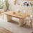 Solid wood oak rectangular dining table-763922854