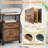 Light Brown 2-Drawer Mobile File Cabinet - 24'' Extended Desktop, Fabric Drawers, Side Bag (Fits A4/Letter Size, Printer Stand For Home Office)