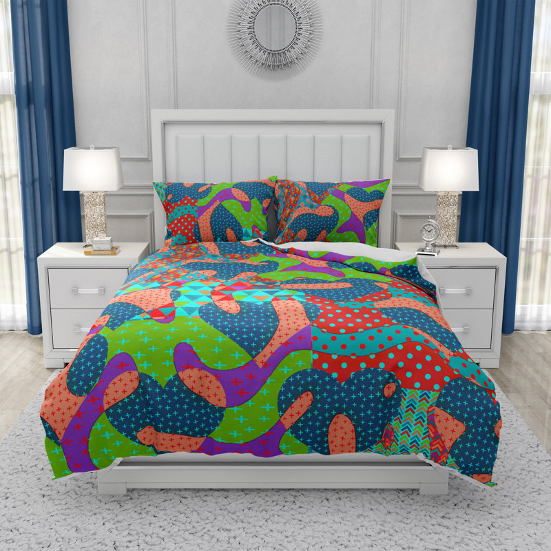 Ensemble de housse de couette Heart, Housse de couette grand et 2 taies décoratives