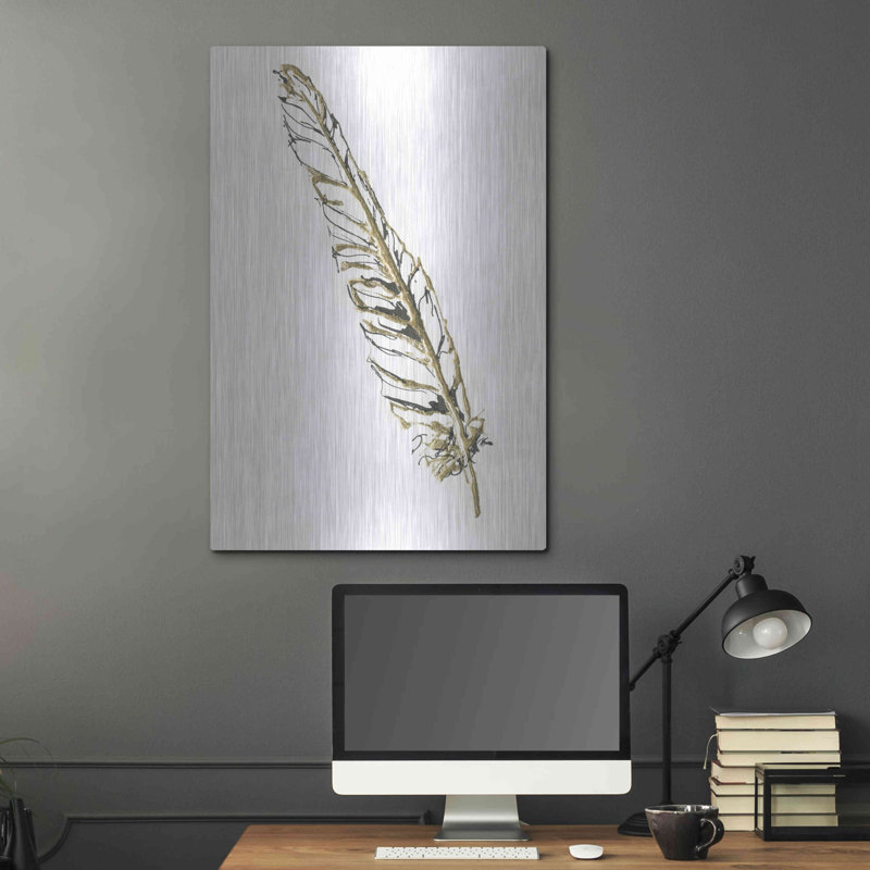 «Gilded Swan Feather I» par Chris Paschke, H 36 po x l 24 po