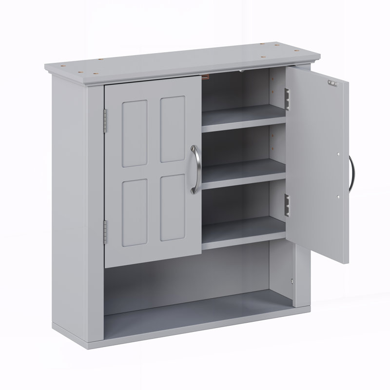 Armoire murale multifonctionnelle avec tablettes réglables, Gray
