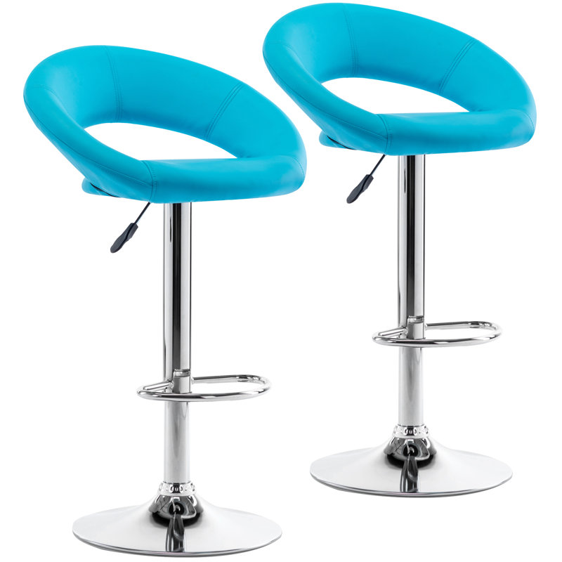 Tabouret de bar Juddson, Rouge, Argent argent