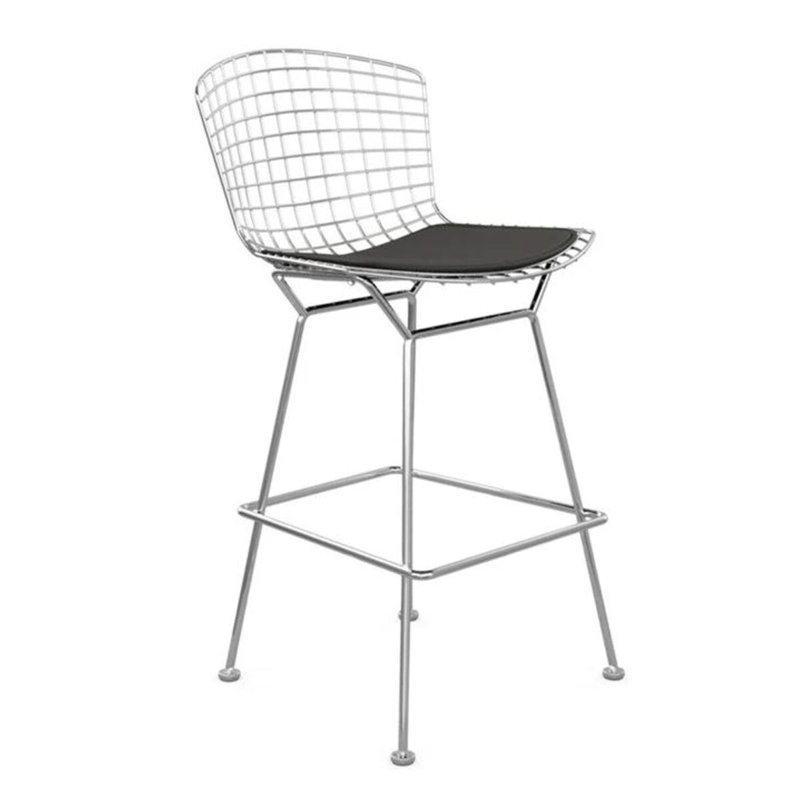 Tokio Metal Stool, Black Seat/Chrome Frame