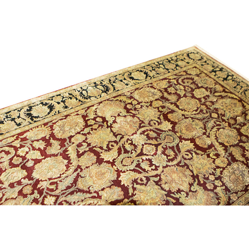 High-Quality Hand-Knotted Red And Gold Area Rug