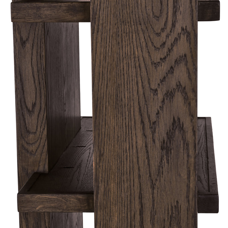 Doku Solid Wood Bookcase, Coffee Brown