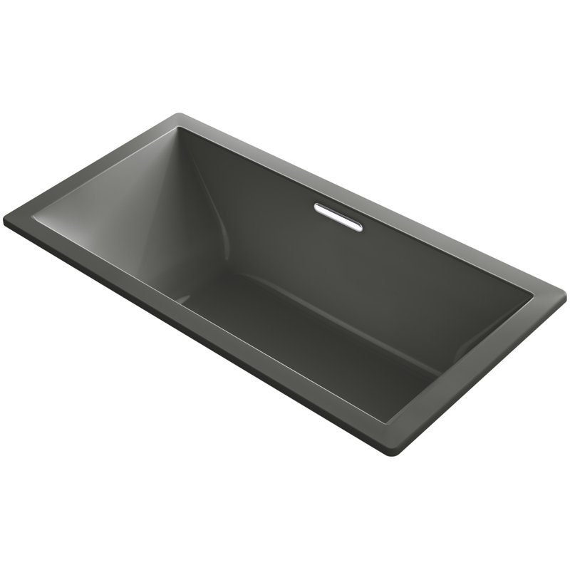 Underscore® 72" x 36" Drop In Soaking Acrylic Bathtub, Thunder Gray, No