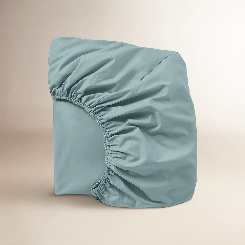100% Cotton Percale Fitted Sheet, Queen Fitted Sheet, Pacific Blue