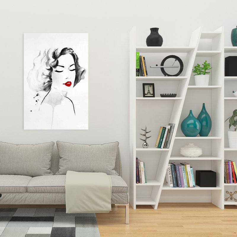 Watercolor Woman - Toile de bureau blanche pour la décoration intérieure
