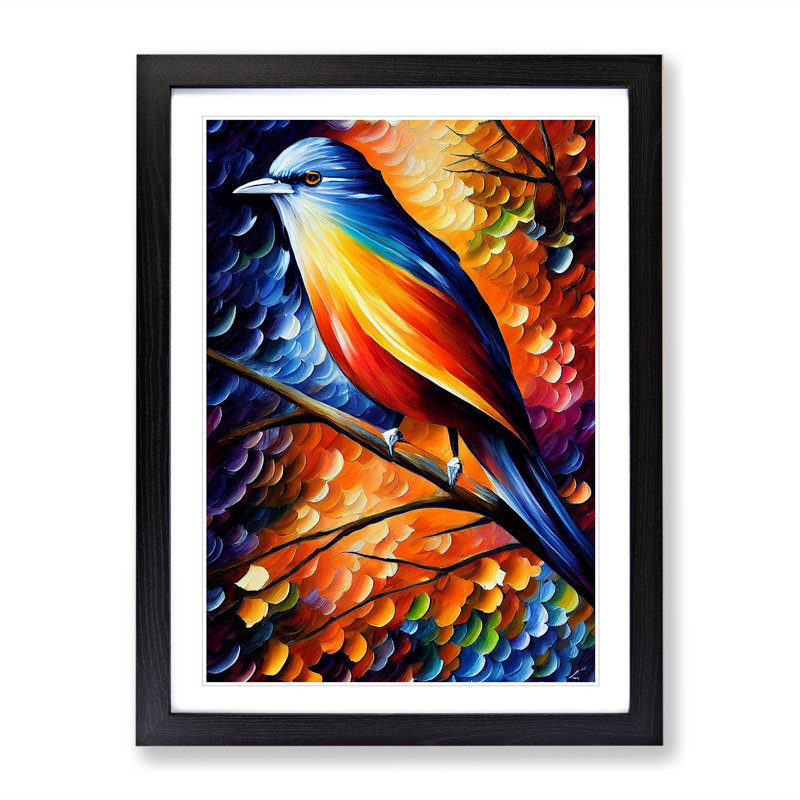 Bird Portrait No.3 - Print, White, 64cm H x 46cm W x 2cm D, Black