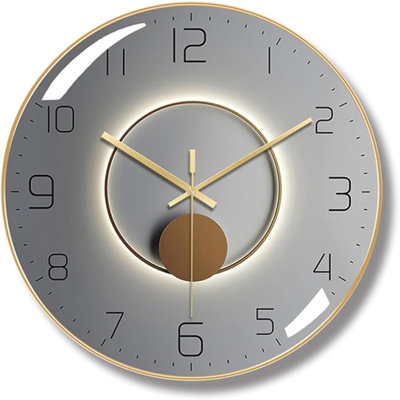 Ergocar Wall Clock, Art Deco Wall Clock, Non-Ticking Silent Modern Metal Wall Clock, Suitable For Living Room, Bedroom, Office,Study Room,
