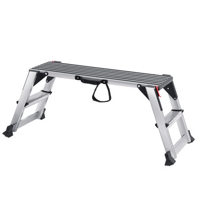 Plateforme de travail pliante, 39,4 po x 11,8 po x 19,2 po, capacité de 660 lb, aluminium, 1 pièce, argent, pieds antidérapants