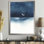 Horizon bleu, blanc et bleu nuit I - Tableau encadré Lune