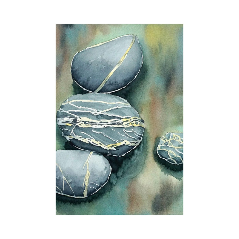 Pebbles 1 Piece Wall Art on Canvas, 30.48 cm H x 45.72 cm W, Wrapped Canvas