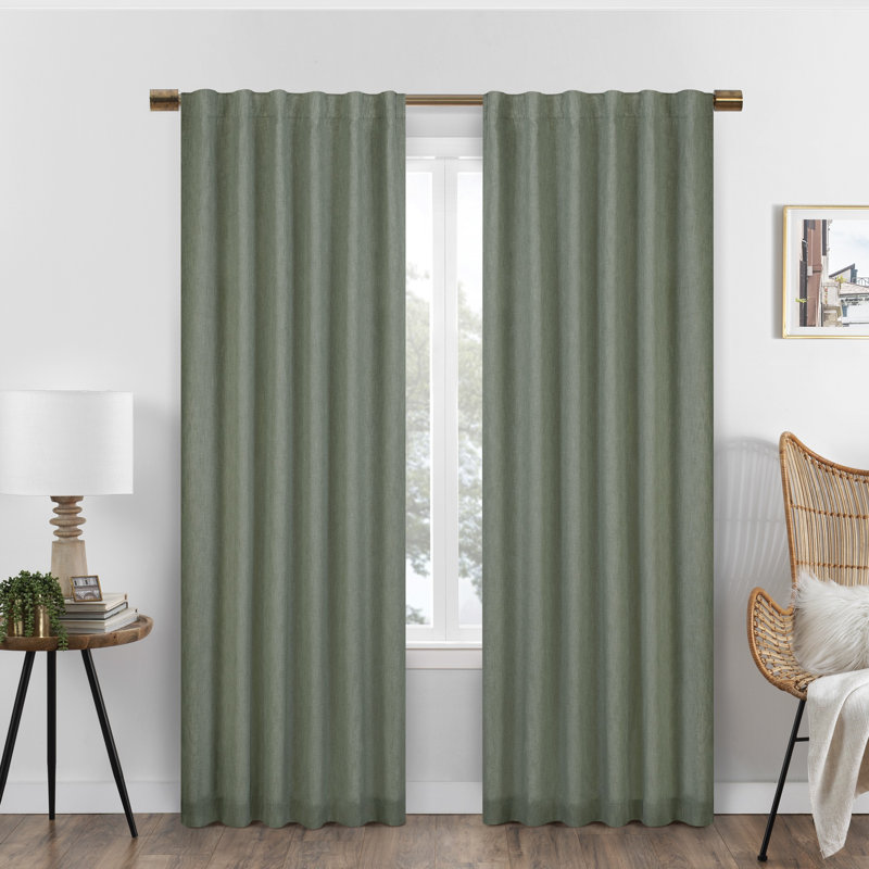 Blackout Curtain Single Panel, 50" W x 95" L, Sage