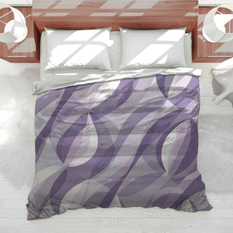 Housse de couette en microfibre mauve, Housse de couette pour lit simple