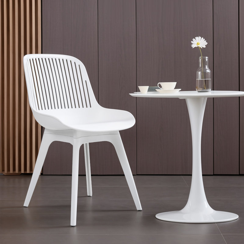 53 cm H Fabric Side Chair in White