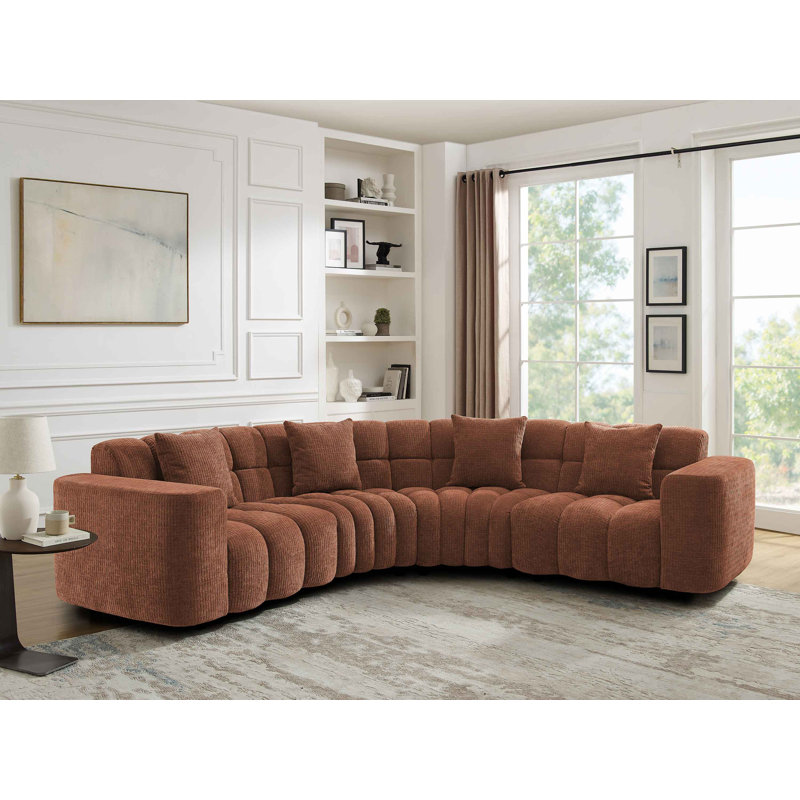 Canapé modulaire JoyS, Chenille rouille