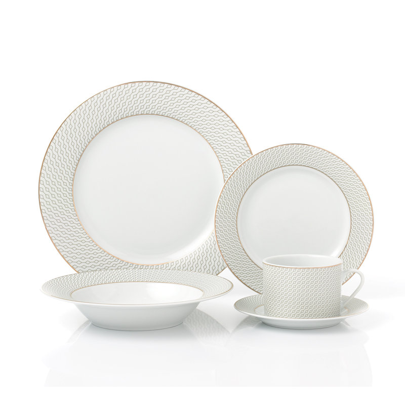Waterside 20pc Premium Diamond Porcelain Dinner Set