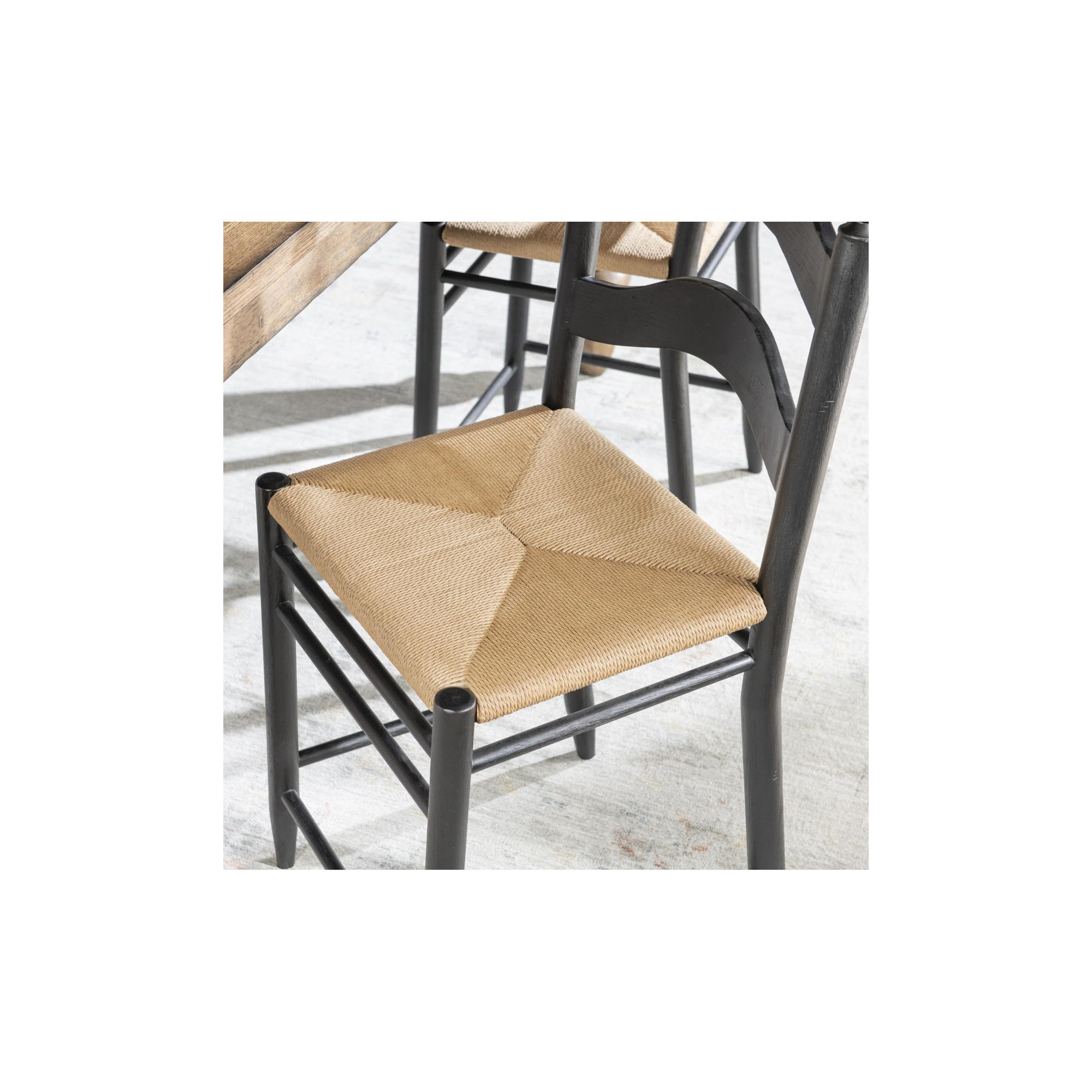 Country Living Ladder Back Side Chair, Black