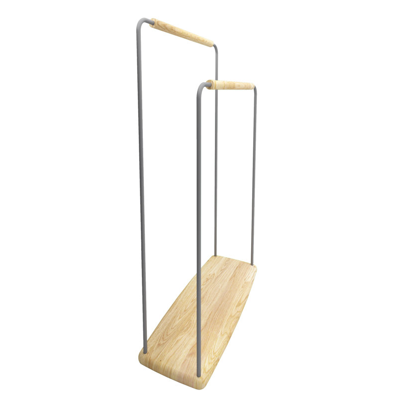 Awrad Towel Rack, Grey/Natural Oak Wood